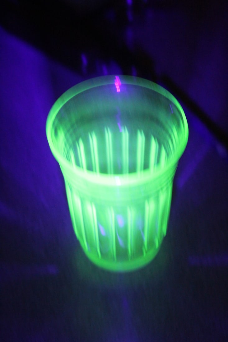 Vaseline Glass Tumbler: 4 1/4" tall