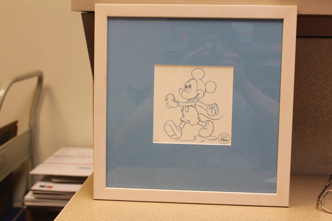 Special Edition 1996 Disney Mickey Mouse: framed - overall= 12 1/4" square