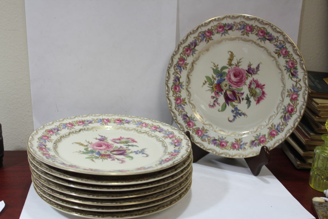 Set of 8 Rosenthal Dinner Plates: 10 1/4" in diameter each