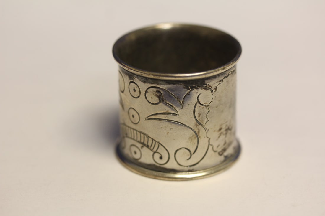 A Marked 833 Silver Napkin Ring: as shown