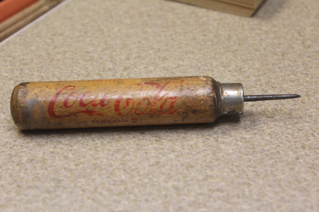 Vintage Coca Cola Ice Pick: wooden handle - 5 1/4" long