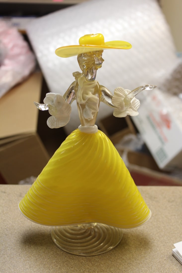 Possibly Murano Art Glass Lady: 10 1/2" tall