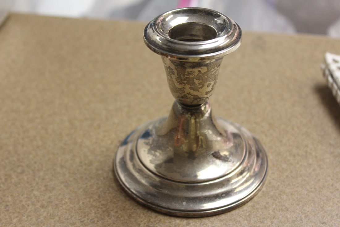 Single Gorham Sterling Candle Stick: weighted - 3 1/2" tall