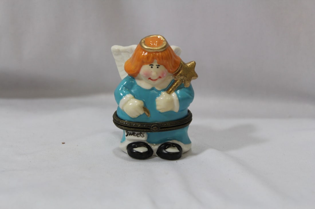 An Angel Trinket Box: 3" tall