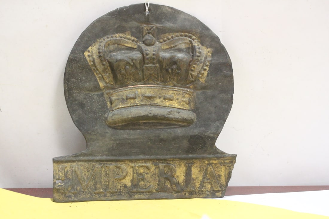 A Firemark Insurance Imperial Sign: please note: loss - 8" across