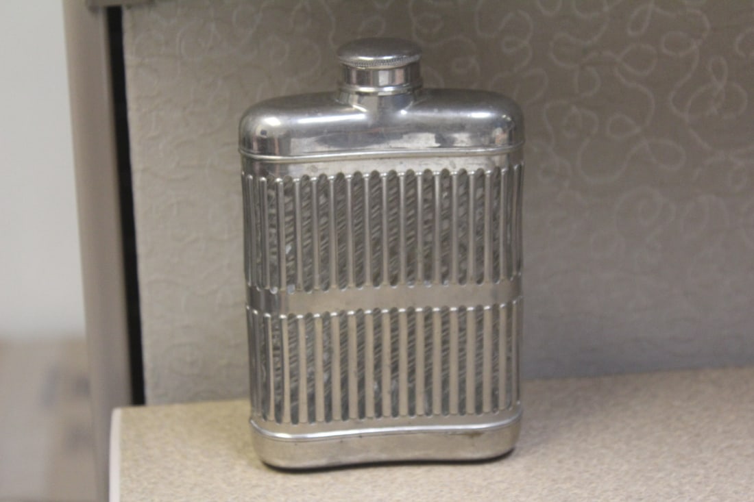 Silverplated Spirit Flask: 5 1/2" tall