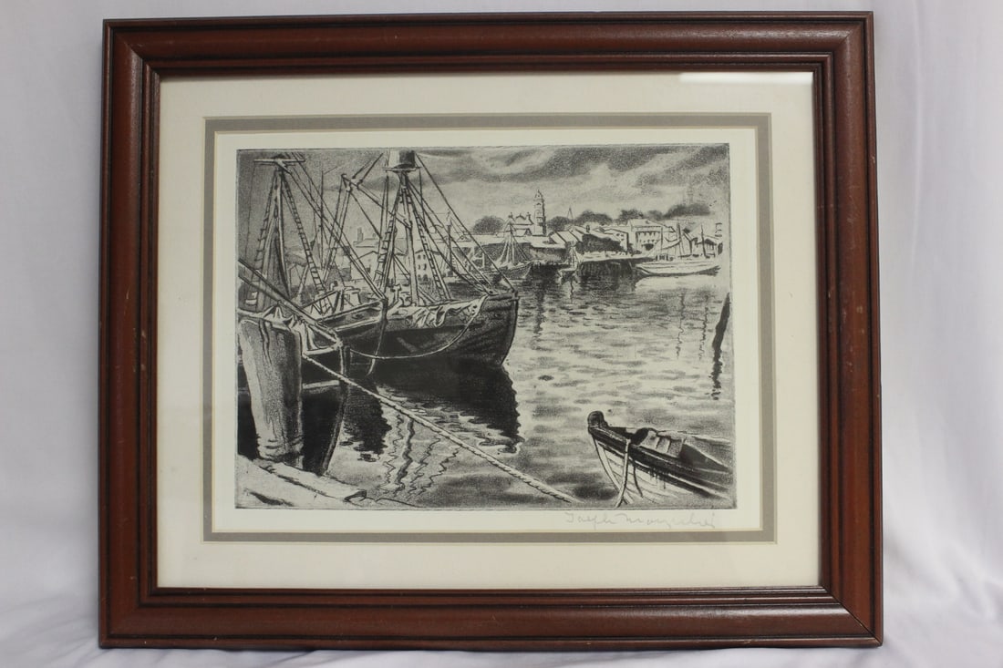 Original Etching by Joseph Marguiles: overall= 16 1/8" x 13 1/8" - Limited Edition