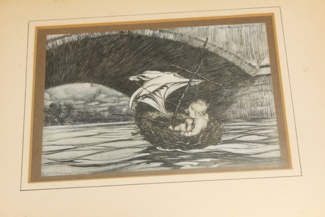 A Framed Arthur Rackham Print: overall= 15 1/2" x 12 5/8" - sight= 7" x 5"
