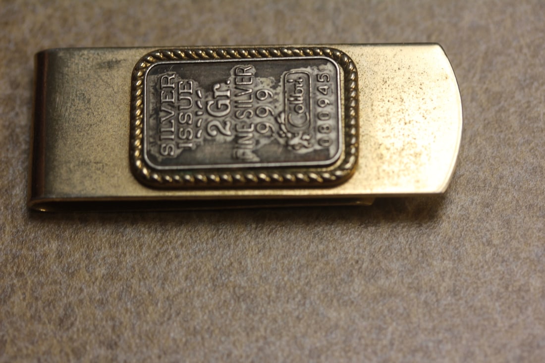 Fine .999 Silver and Brass Money Clip: as shown