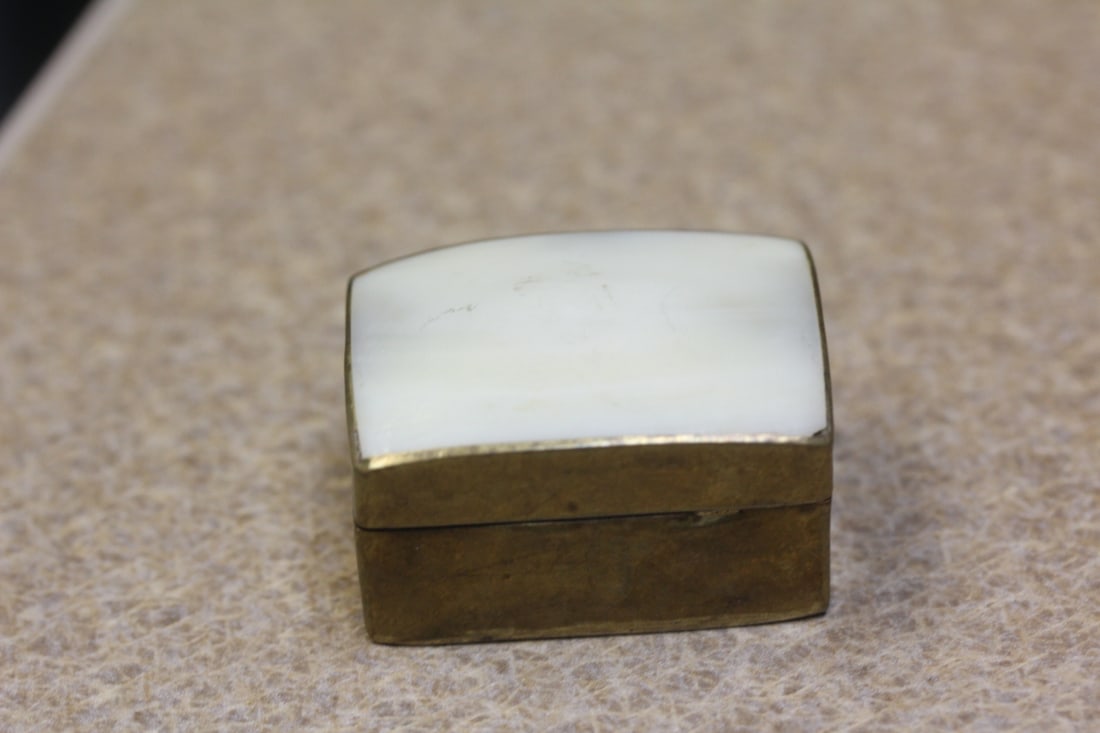 Mother of Pearl Pill Box: as shown