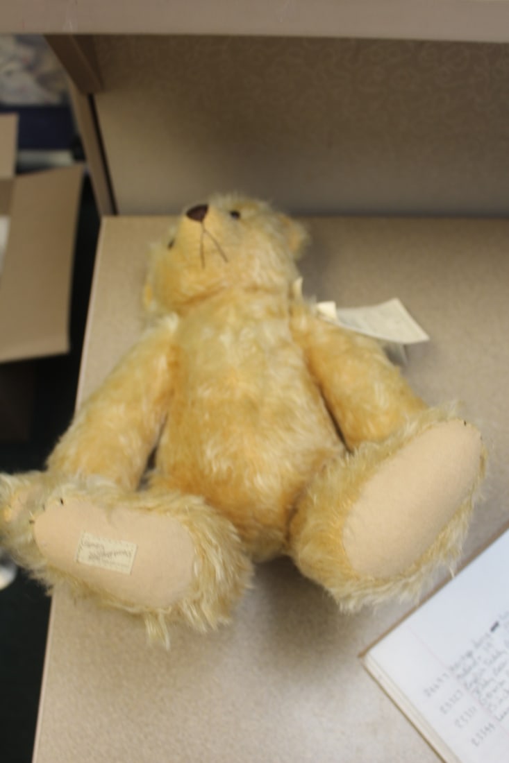 Dean's Teddy Bear: by Frank Webster - limited edition - possibly mohair - articulated - approximately 16 1/2" tall