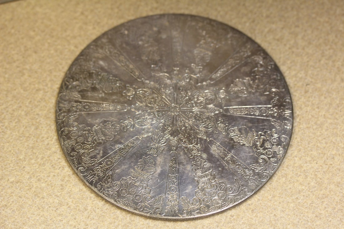 Silverplated Scroll Design Trivet: made in Sweden - 6" in diameter