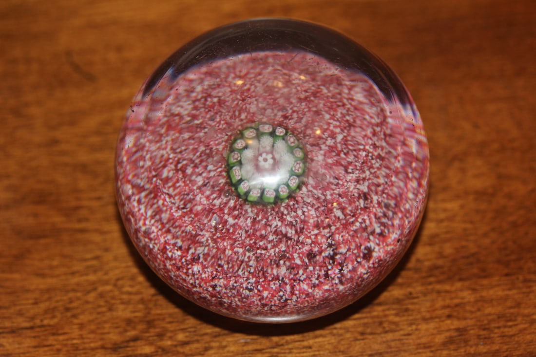 Art Glass Paperweight: 2 1/2" in diameter
