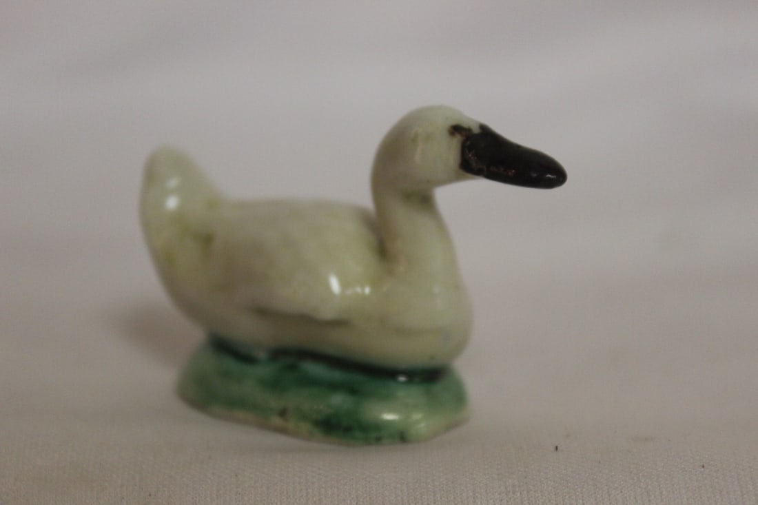 Antique/Vintage Chinese Miniature Duck Figurine: marked "China" - 2 1/2" long