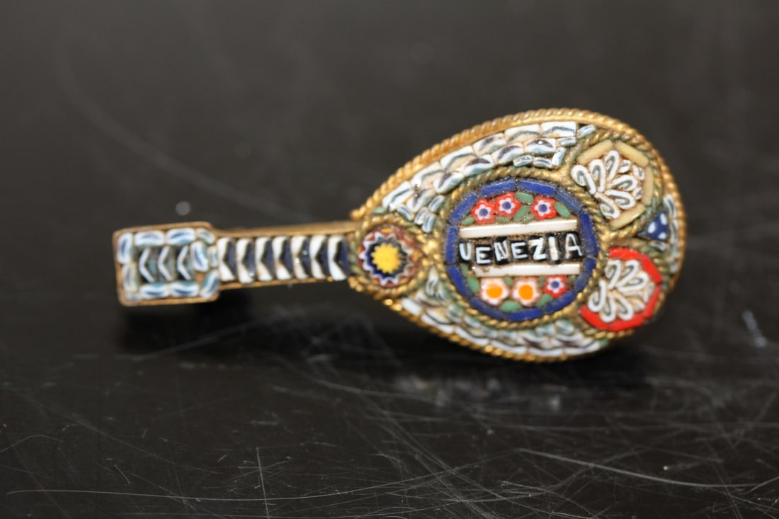 A Vintage Italian Mosaic Brooch or Pin: as shown - Made in Italy