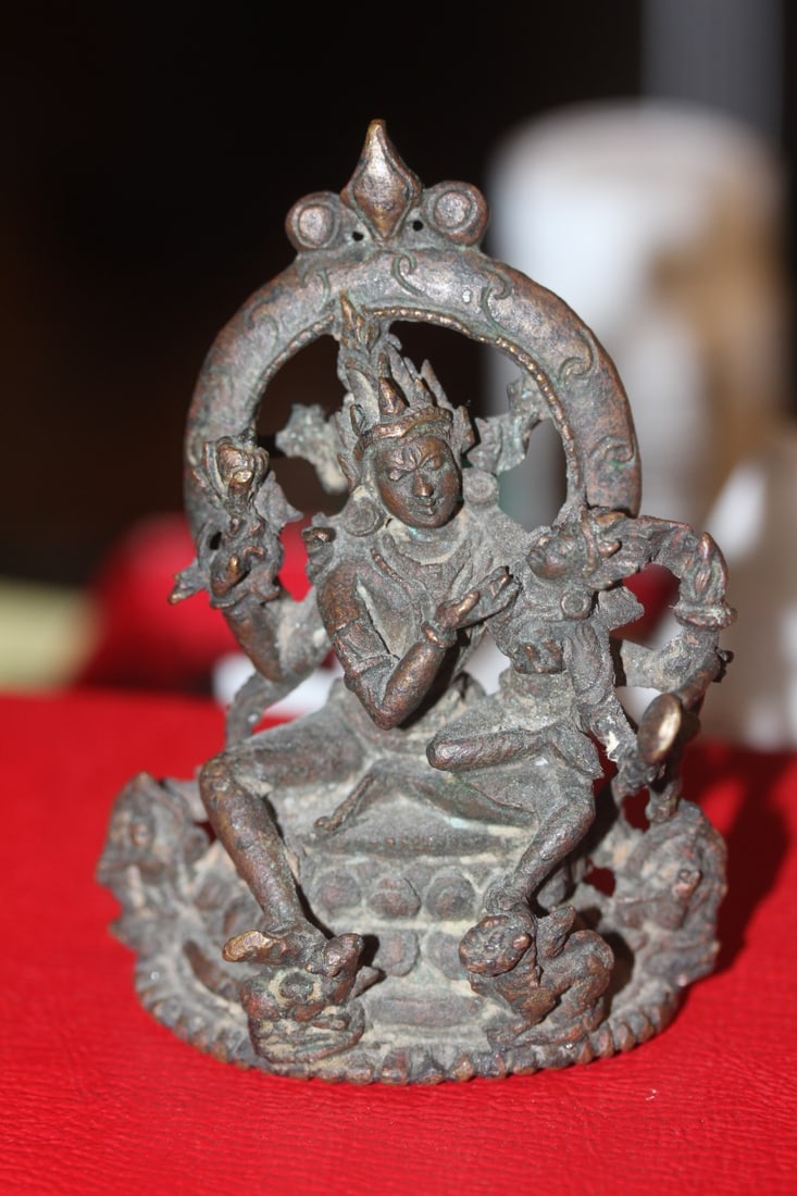 Sino Tibetan Bronze God: 3 3/4" tall