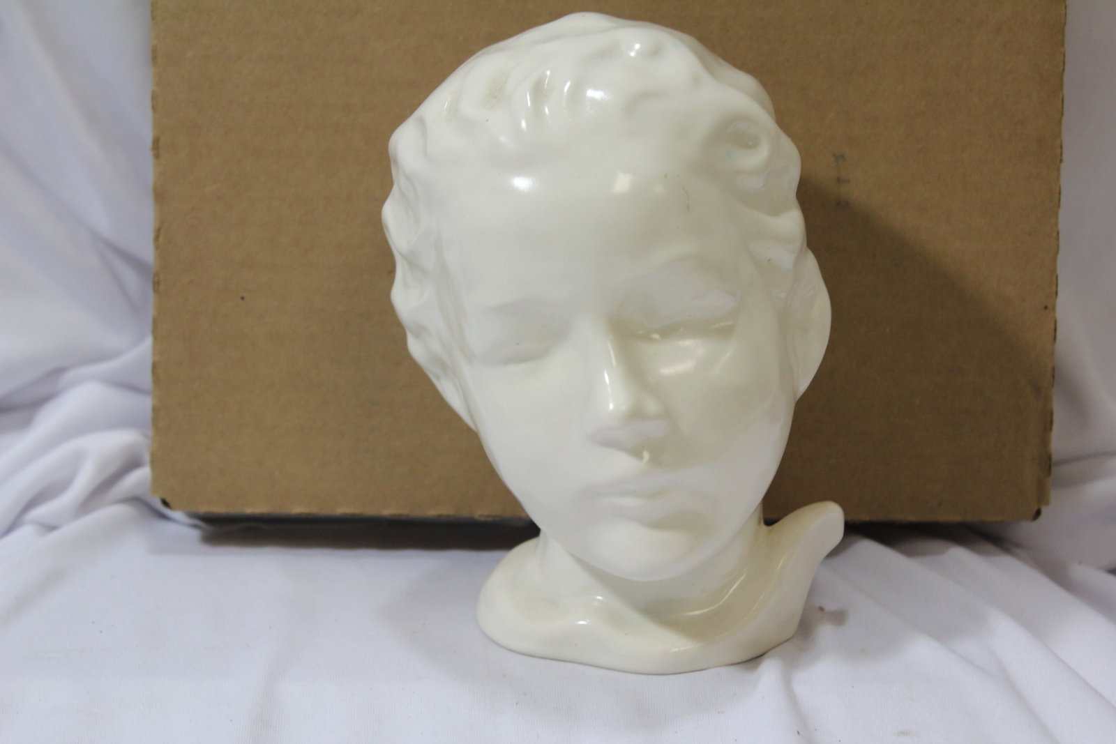 A Ceramic Bust: please note: losses as shown - 6 1/2" tall