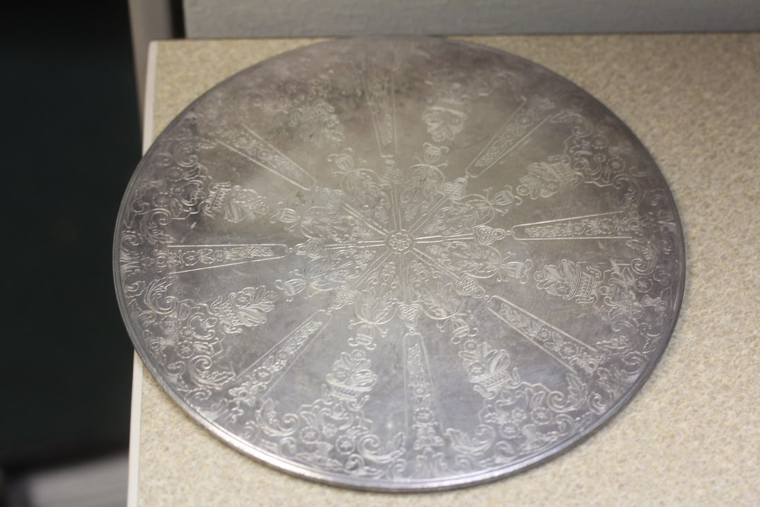 Beautiful Silverplated Trivet: scroll design - made in Sweden - 7 1/2" in diameter