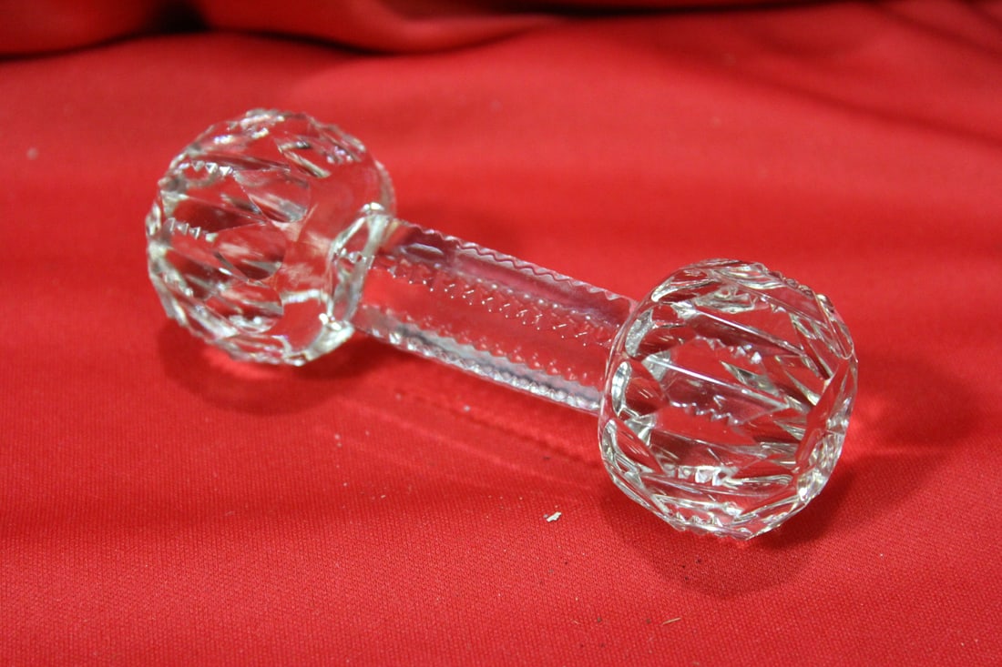 A Cut Glass or Crystal Utensil Rest: 4 1/4" long