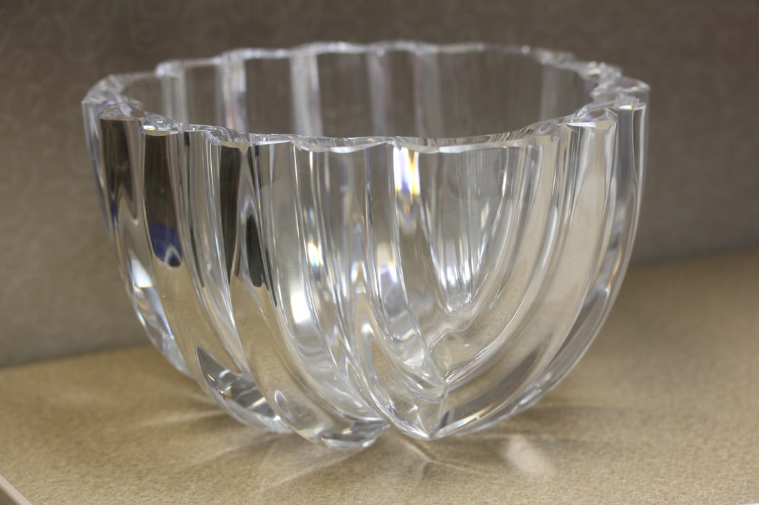 Heavy Orrefors Crystal Bowl: 8 1/4" in diameter - signed