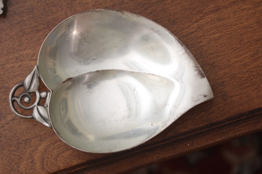 Marked Tiffany and Co Sterling Leaf Dish: 5 7/8" across - a little over 4 ounces