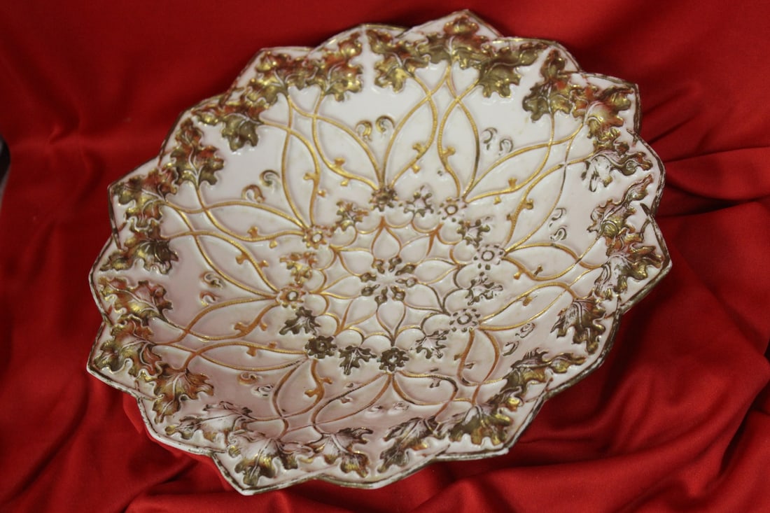 A Meissen Bowl: Most likely 19th century - gold guilted - 11 1/8" in diameter