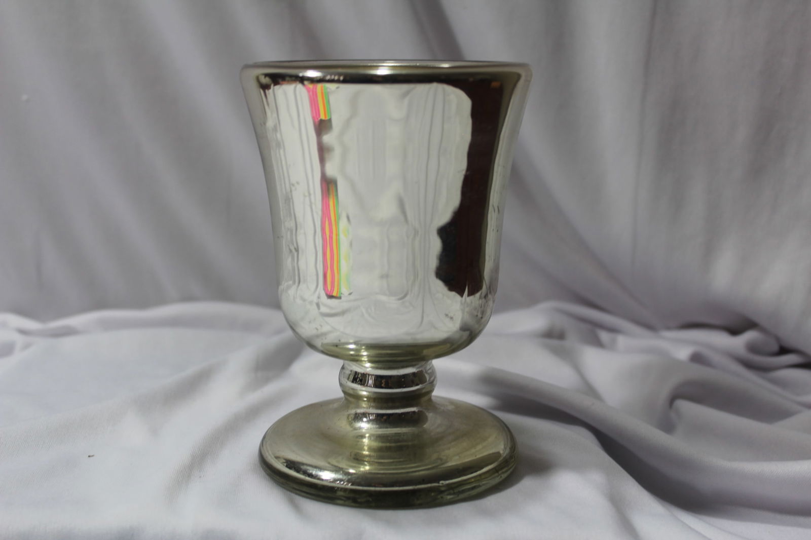 A Mercury Glass Cup: 6" tall