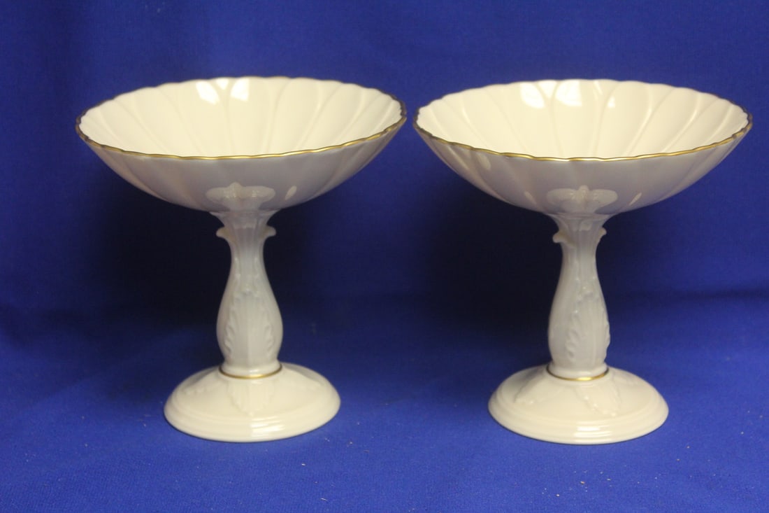 Pair of Lenox Compote Pedestals: 5 1/4" tall each
