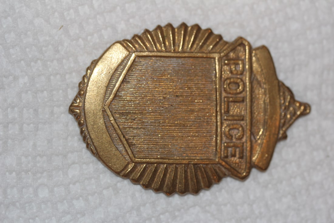 Brass Police Badge: most likely replica