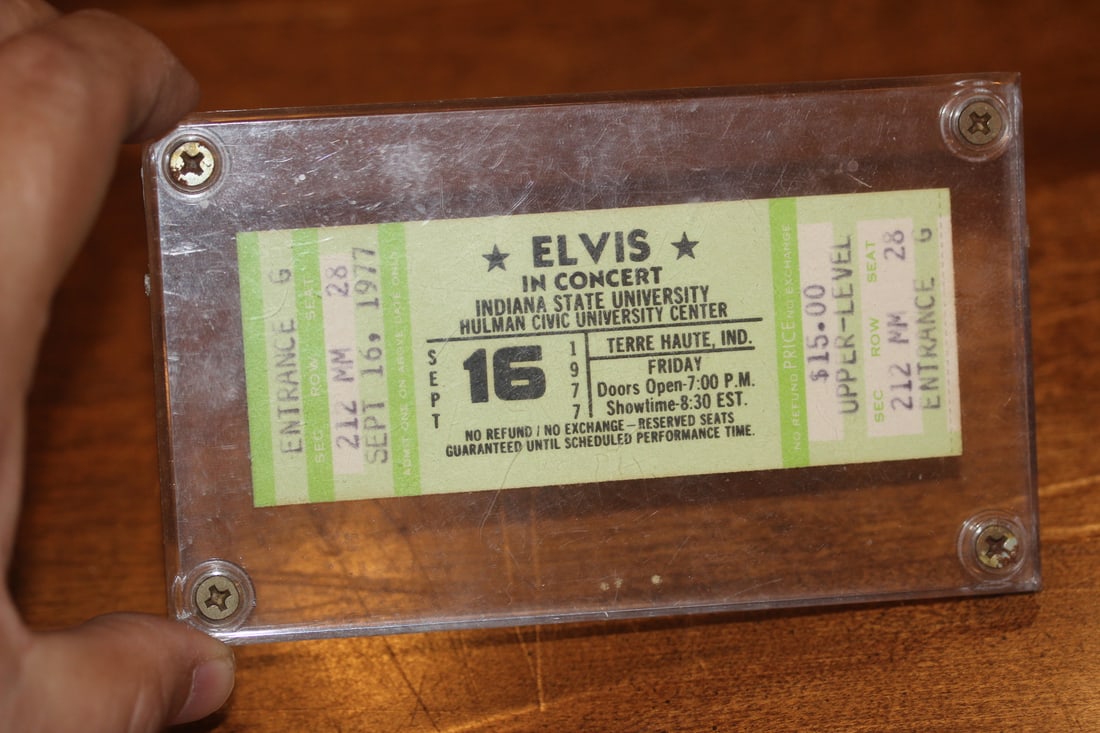 Elvis Presley Concert Ticket: unused, because Elvies passed away just before the show start - rare
