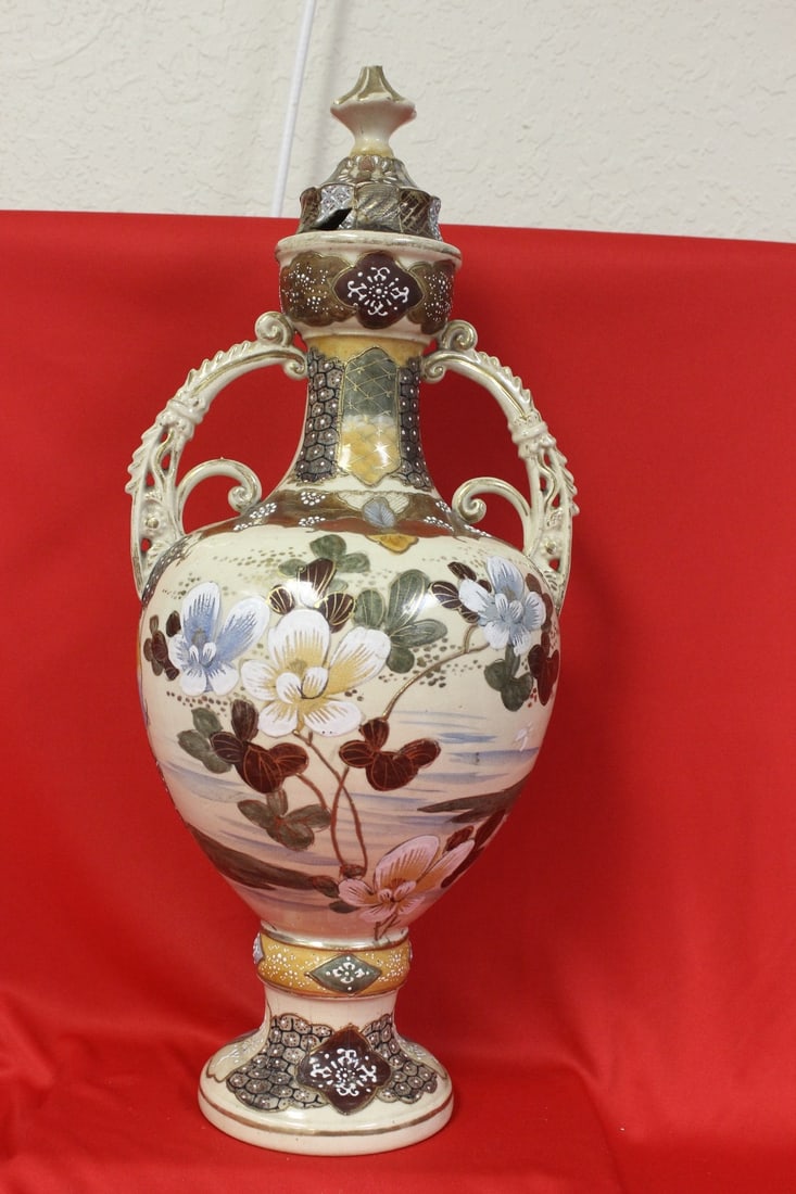 A Satsuma Vase: as found - 20 inches tall