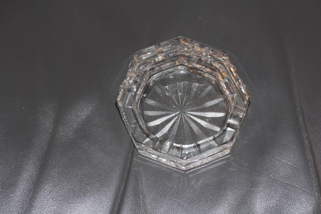 Waterford Cut Glass Ashtray: marked - please note: one small outside chip as shown - 3 1/2" in diameter