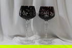 A Pair of Amethyst Cut Glass Goblets