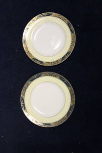Set of 2 Royal Worcester China Plates: Each 9-3/8" in diameter - Late 19th early 20th century - very well done - Embossed, hand painted work