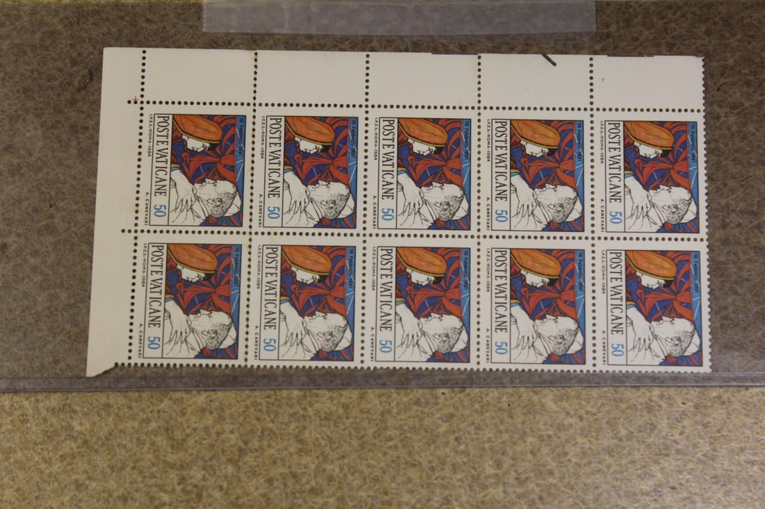 Block of 10 Vaticane Stamps: as shown