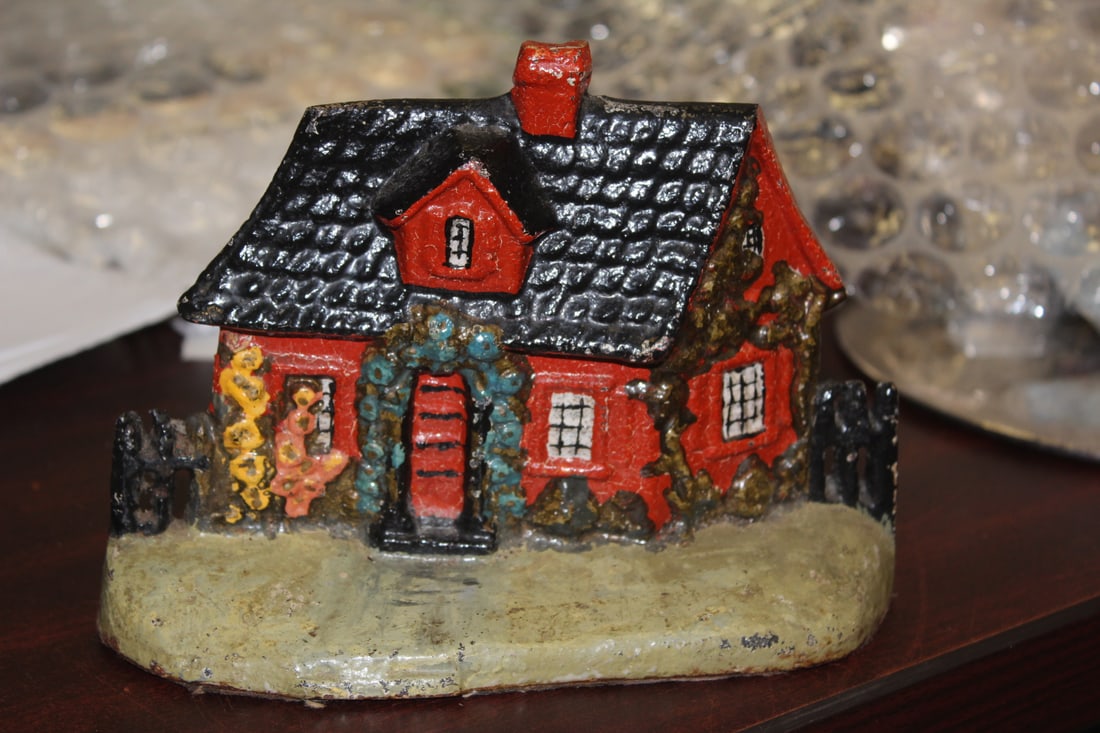 Antique/Vintage Cast Iron Door Stopper: 7 3/8" across