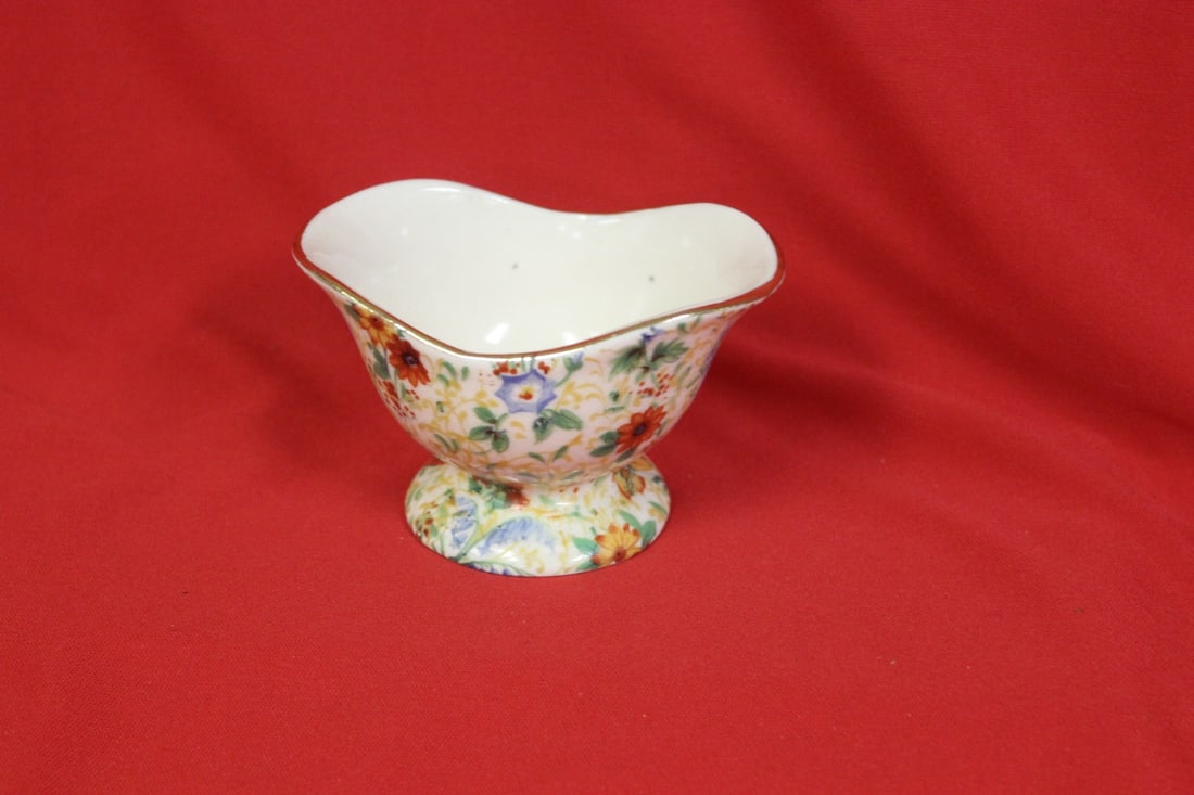 A Chintz Egg Holder?: 4" wide