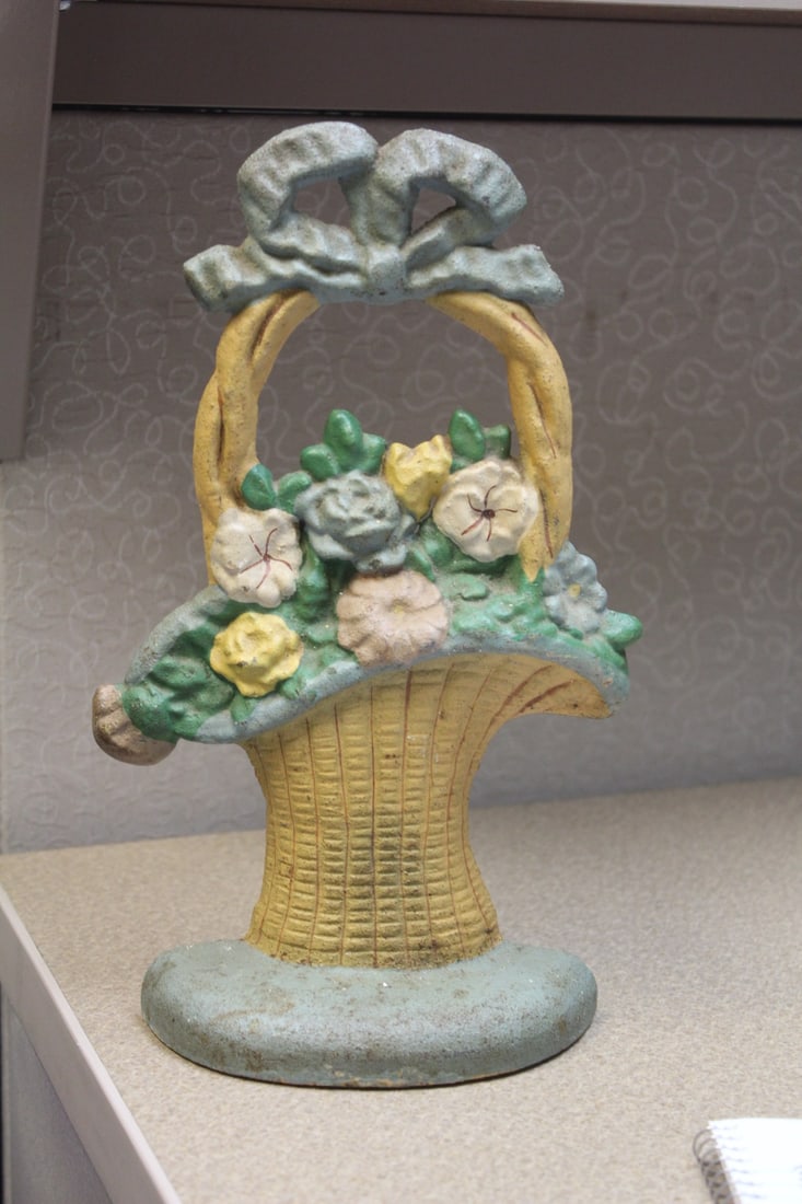 Vintage Cast Iron Door Stopper: 10 3/8" tall