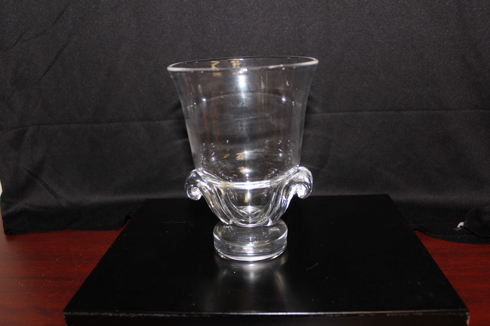 A Signed Steuben Crystal Vase: 6" tall