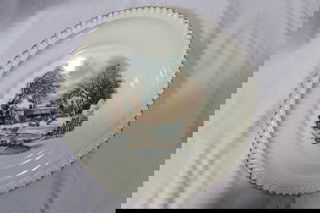 A Currier and Ives Dinner Plate: 10 1/4" in diameter