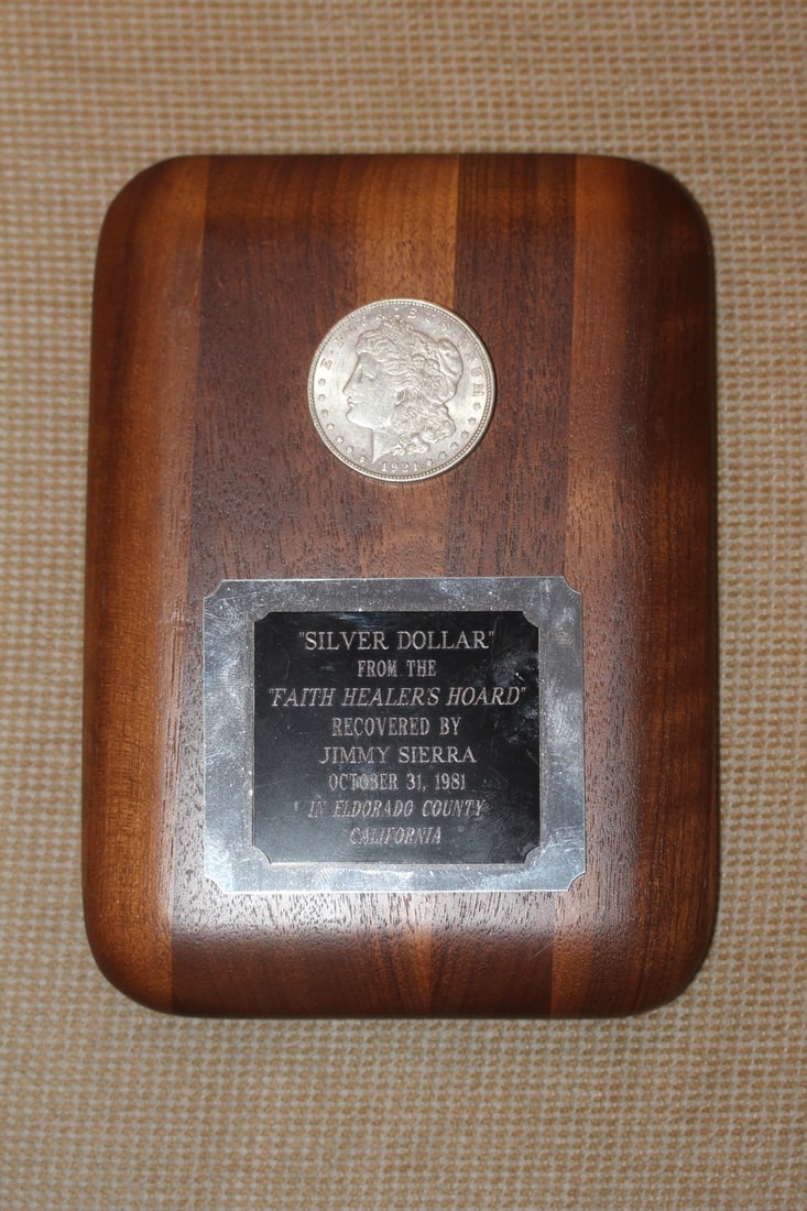 Morgan Silver Dollar Plaque: recovered by Jimmy Sierra