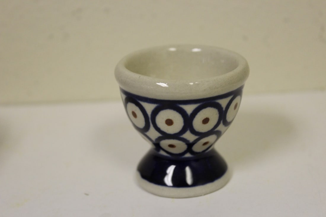 A Ceramic Egg Holder: 2 3/8" tall