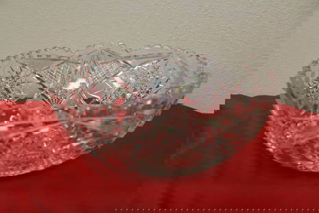 Large American Brilliant Cut Crystal Bowl: 9" across