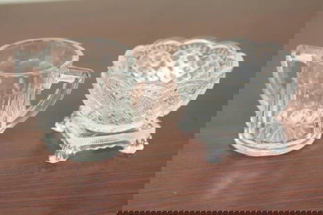 Lot of Two Pressed Glass Cups: or bowls - taller= 2 1/4"