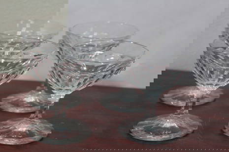 Set of 4 Heisey Stem Glass Cups: 4" tall each