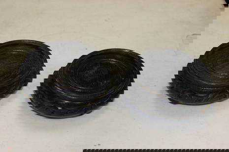 Pair of Carved Vase Stands: 2 3/4" inside diameter.