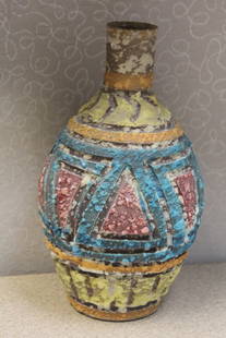 Decorative ceramic vase: possibly Indian, 8 1/2" tall