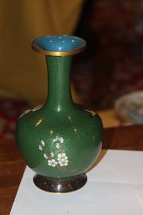 Vintage Chinese Cloisonne Vase: republic period - please note: small bruise as shown - 8 1/4" tall