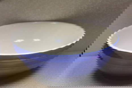 Cobalt Blue Pottery Bowl: vintage - 9 1/4" in diameter
