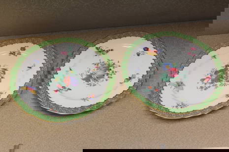 Lot of 2 Coalport Plates: please note: one has a chip and one has a hairline - 8 7/8" in diameter each